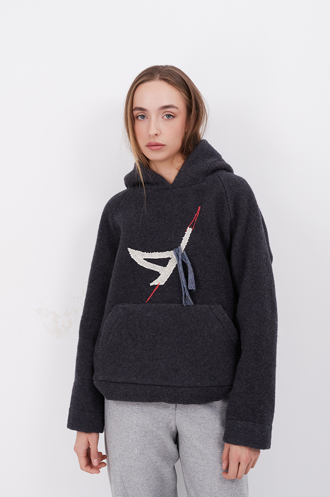 Худі вовна з лелекою (ХД 02)